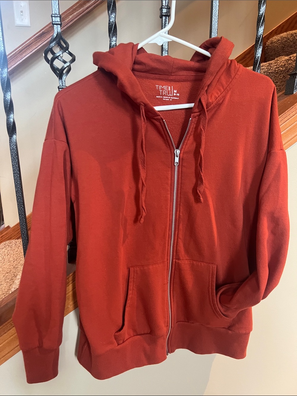 Time and Tru Burnt Orange  Full-Zip Hoodie